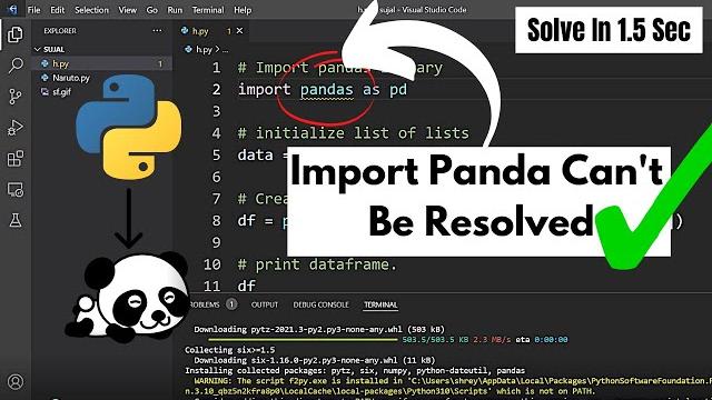 Import "pandas" could not be resolved from source pylance report missing module source | #code_gyani Import "pandas" could not be resolved from source pylance report missing module source | #code_gyani