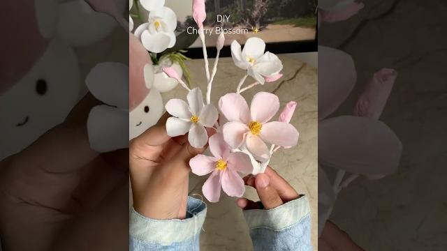 Diy aesthetic cherry blossom | how to make cherry blossoms from napkin | aesthetic wisteria tree Diy aesthetic cherry blossom | how to make cherry blossoms from napkin | aesthetic wisteria tree