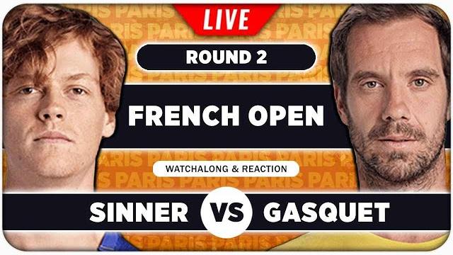 Sinner vs gasquet • french open 2025 • live tennis watchalong Sinner vs gasquet • french open 2025 • live tennis watchalong