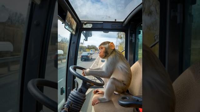 Monkey is riding jcb #jcb Monkey is riding jcb #jcb