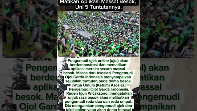 Driver ojol akan demo dan matikan aplikasi massal besok.!.#videoshorts #shorts #ojol #. Driver ojol akan demo dan matikan aplikasi massal besok.!.#videoshorts #shorts #ojol #.