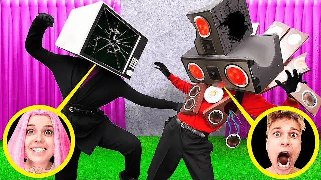 We turned into mega speakerman and tv woman we fought We turned into mega speakerman and tv woman we fought