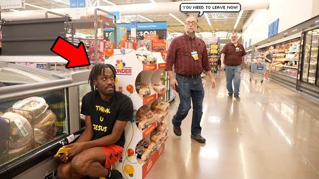 Hiding from walmart employees! Hiding from walmart employees!