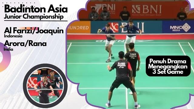 Badminton asia junior championship 2023 || m. alfarizi/n. joaquin vs arora/rana | indonesia vs india Badminton asia junior championship 2023 || m. alfarizi/n. joaquin vs arora/rana | indonesia vs india