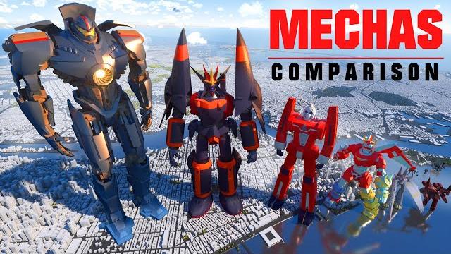 Mechas (piloted robots) size comparison (3d animation) Mechas (piloted robots) size comparison (3d animation)