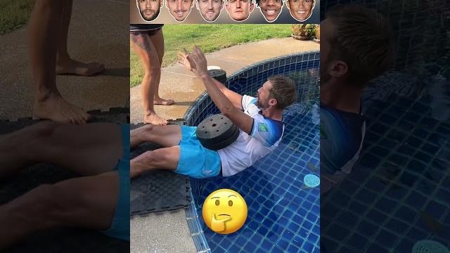 Footballers crazy water pool challenge Footballers crazy water pool challenge