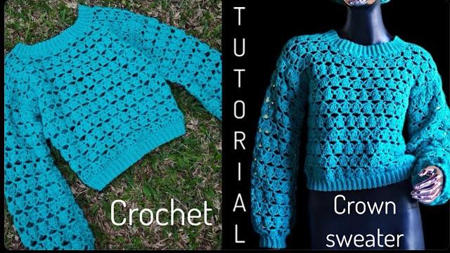 Crochet crown sweater Crochet crown sweater