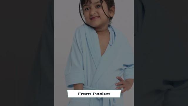 Creeva melodious kids hooded bathrobe unisex |soft peach | front pocket & adjustable belt #bathrobe Creeva melodious kids hooded bathrobe unisex |soft peach | front pocket & adjustable belt #bathrobe