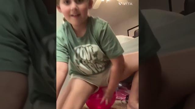 Sitting on a balloon to pop it. funny  Sitting on a balloon to pop it. funny 