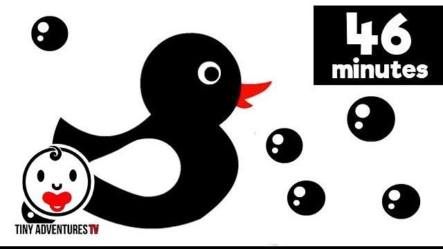 Baby sensory - black white red animation - 46 minutes little duck - stop crying baby Baby sensory - black white red animation - 46 minutes little duck - stop crying baby