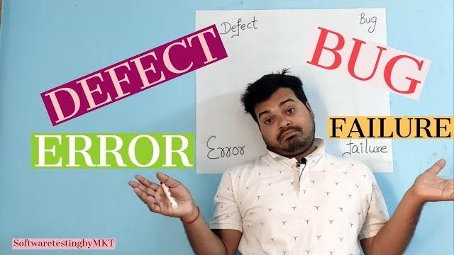 Defect bug error failure in software testing Defect bug error failure in software testing
