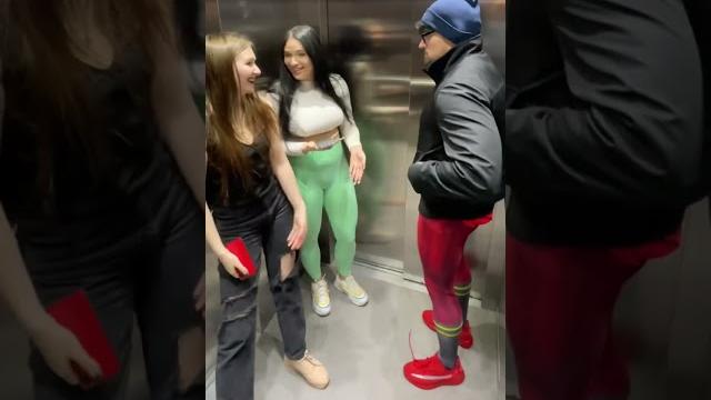 Superman elevator prank Superman elevator prank