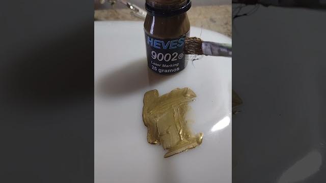 Heves 9002 golden color laserable inks. watermade non toxic. #laserengraving #lasermachine #diode Heves 9002 golden color laserable inks. watermade non toxic. #laserengraving #lasermachine #diode