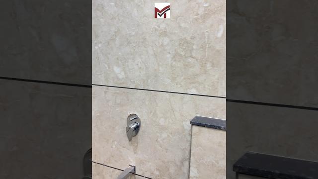 Plain cream tiles with dark brown epoxy in bathroom wall tiles #bathroom #bathroomdesign #tile Plain cream tiles with dark brown epoxy in bathroom wall tiles #bathroom #bathroomdesign #tile
