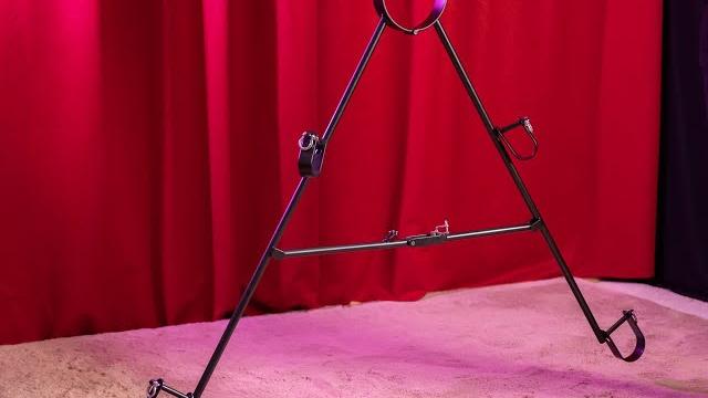 Scavenger's daughter, spanish a-frame self-bondage device by my personal dungeon. product feature Scavenger's daughter, spanish a-frame self-bondage device by my personal dungeon. product feature