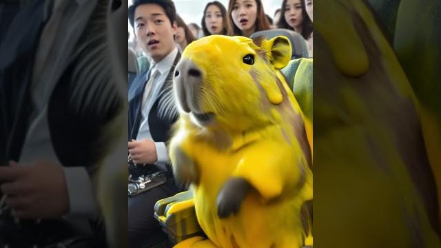 卡皮巴拉在飞机上揉出好多黄色泡沫 capybara rubbing a lot of yellow foam on the plane #capybara #funny #animals 卡皮巴拉在飞机上揉出好多黄色泡沫 capybara rubbing a lot of yellow foam on the plane #capybara #funny #animals