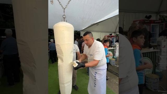 This is a traditional turkish ice cream #shortsvideo This is a traditional turkish ice cream #shortsvideo