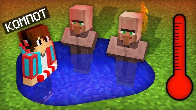 Как нам с жителями пережить жару в майнкрафт | компот minecraft Как нам с жителями пережить жару в майнкрафт | компот minecraft