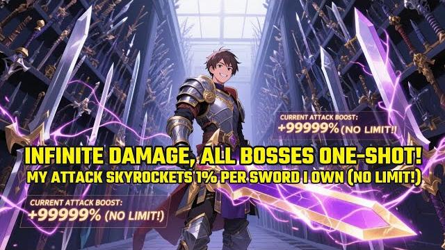 Infinite damage, all bosses one-shot! my attack skyrockets 1% per sword i own (no limit!) Infinite damage, all bosses one-shot! my attack skyrockets 1% per sword i own (no limit!)