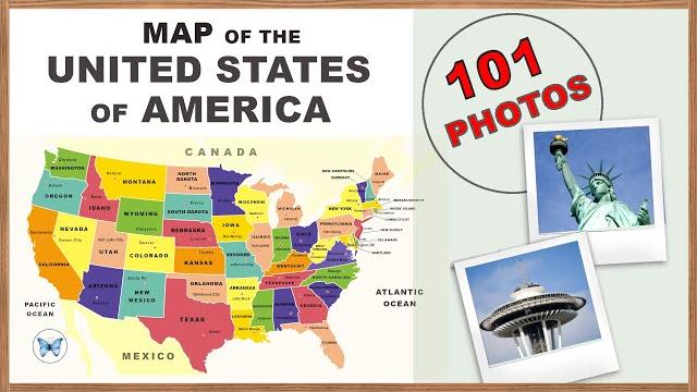 50 states of the usa. map with state capitals, flags, seals, largest cities(with photos)geography#06 50 states of the usa. map with state capitals, flags, seals, largest cities(with photos)geography#06