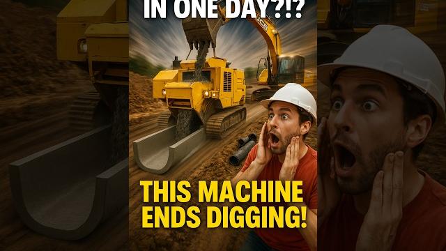 This machine can build an entire drainage system in just one day! #drainage #construction #shorts This machine can build an entire drainage system in just one day! #drainage #construction #shorts