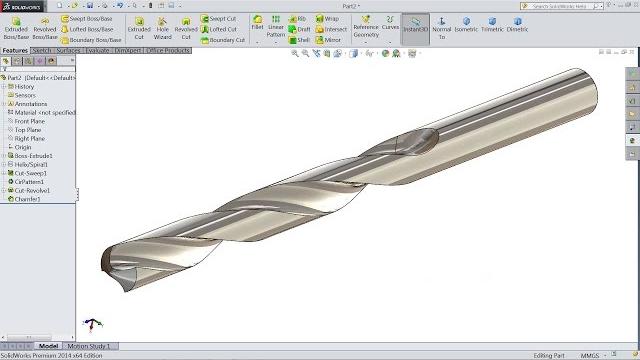 Solidworks tutorial how to make drill bit Solidworks tutorial how to make drill bit