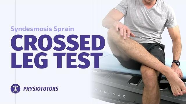 Crossed leg test | syndesmosis sprain Crossed leg test | syndesmosis sprain