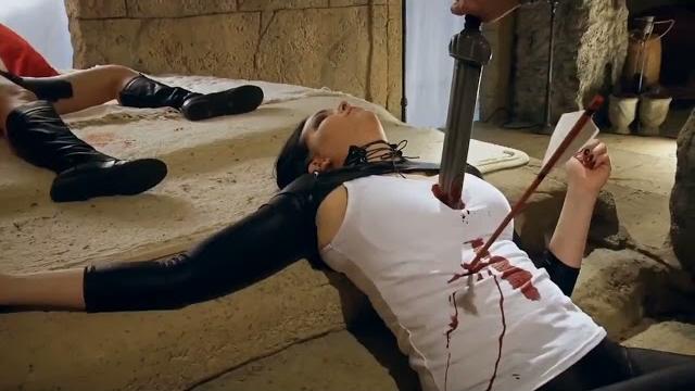 Woman chest stab by greatsword Woman chest stab by greatsword