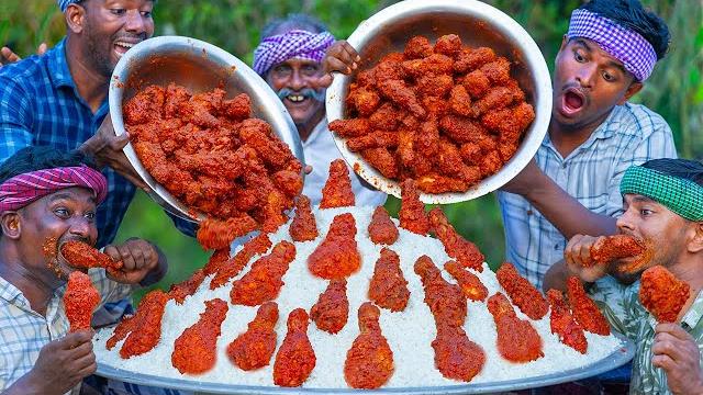 Chicken legs eating | fried chicken legs with tomato sauce | how to make tomato sauce village style Chicken legs eating | fried chicken legs with tomato sauce | how to make tomato sauce village style