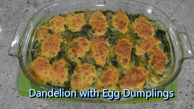 Italian grandma makes dandelion with egg dumplings Italian grandma makes dandelion with egg dumplings