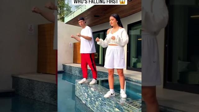 Dance challenge! loser falls in the pool Dance challenge! loser falls in the pool