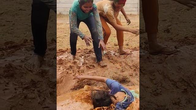 Mud holi. watch full video.#holi #holispecial #desi Mud holi. watch full video.#holi #holispecial #desi