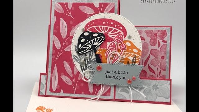 Stampin up//terrific toadstools//2025-27 in colors//faux side step//fun fold//2025-26 annual//thanks Stampin up//terrific toadstools//2025-27 in colors//faux side step//fun fold//2025-26 annual//thanks