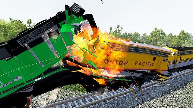 High speed train accidents - cargo trains vs. passenger trains | beamng drive crashes - dancing cars High speed train accidents - cargo trains vs. passenger trains | beamng drive crashes - dancing cars