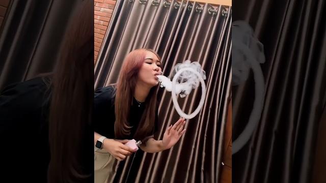 Jelly fish vape tricks smoke rings hookah bar vaper girl #shorts Jelly fish vape tricks smoke rings hookah bar vaper girl #shorts