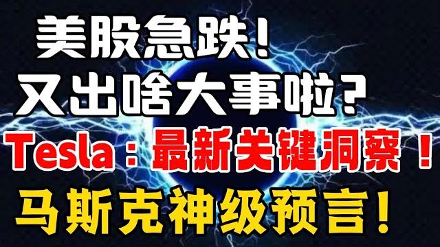 美股急跌!又出啥大事啦?tesla : 最新关键洞察!马斯克: 神级预言! 美股急跌!又出啥大事啦?tesla : 最新关键洞察!马斯克: 神级预言!