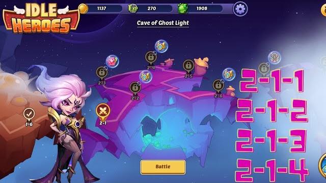 Idle heroes - campaign stages 2-1-1 to 2-1-4 Idle heroes - campaign stages 2-1-1 to 2-1-4