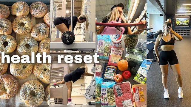 Health reset: grocery haul, food struggles, workout with me, protein bagels & heatless curls Health reset: grocery haul, food struggles, workout with me, protein bagels & heatless curls