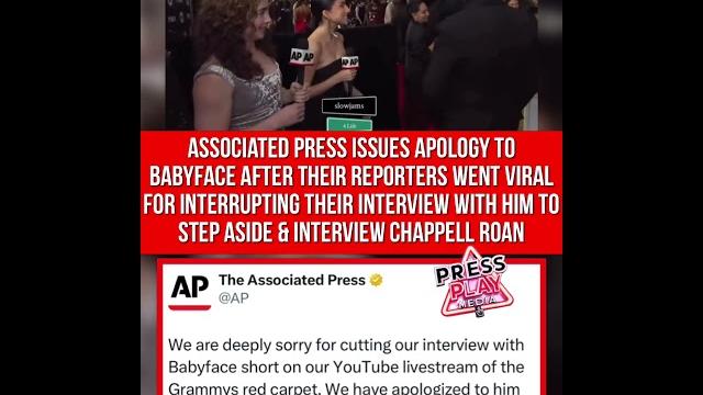 Ap issued an apology to #babyface amid their reporters going #viral for interrupting his interview.. Ap issued an apology to #babyface amid their reporters going #viral for interrupting his interview..