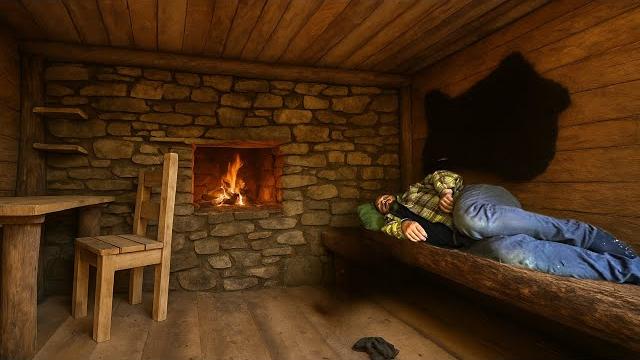 Built a hidden survival bunker. warm shelter in the forest Built a hidden survival bunker. warm shelter in the forest