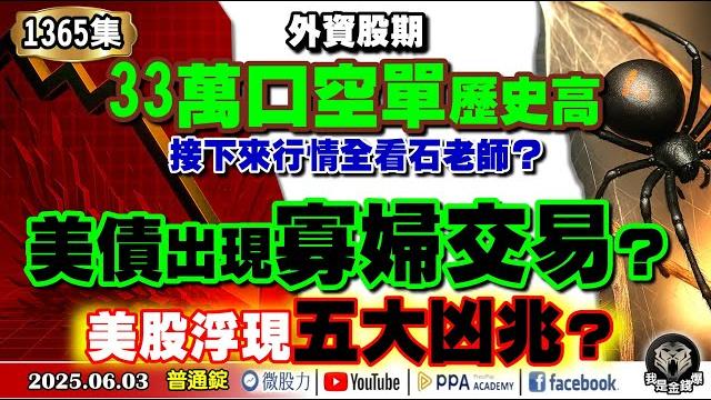 不說幹話!外資股期空單33萬口歷史高!接下來看石老師?美債出現寡婦交易?美股再現2008股災前五大凶兆!?《我是金錢爆》普通錠 2025.0603 #曾煥文 #阿斯匹靈(邱正偉) #段昌文 不說幹話!外資股期空單33萬口歷史高!接下來看石老師?美債出現寡婦交易?美股再現2008股災前五大凶兆!?《我是金錢爆》普通錠 2025.0603 #曾煥文 #阿斯匹靈(邱正偉) #段昌文