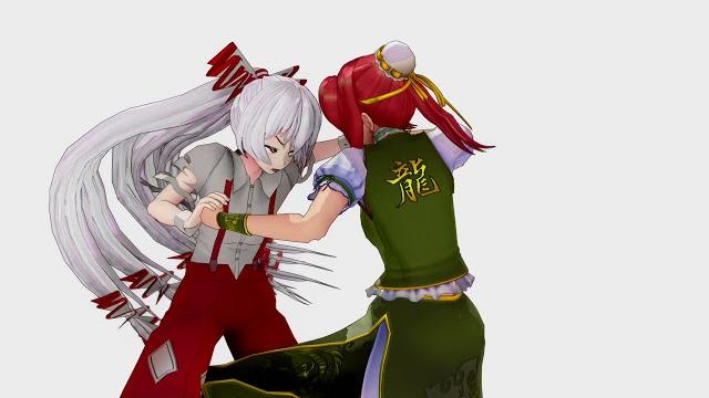 【mmd】fujiwara no mokou vs hong meiling 【fight】 【mmd】fujiwara no mokou vs hong meiling 【fight】