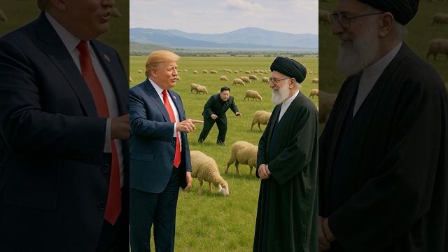 Trump and kim jong un are serving grilled lamb to their friend again today. #trump #alikhamenei Trump and kim jong un are serving grilled lamb to their friend again today. #trump #alikhamenei