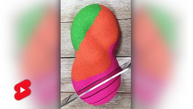 Frozen sand slicing asmr kinetic sand #shorts Frozen sand slicing asmr kinetic sand #shorts