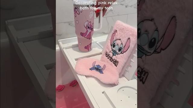 Teen bath pajama party #shorts #asmr #bathroom #pink Teen bath pajama party #shorts #asmr #bathroom #pink