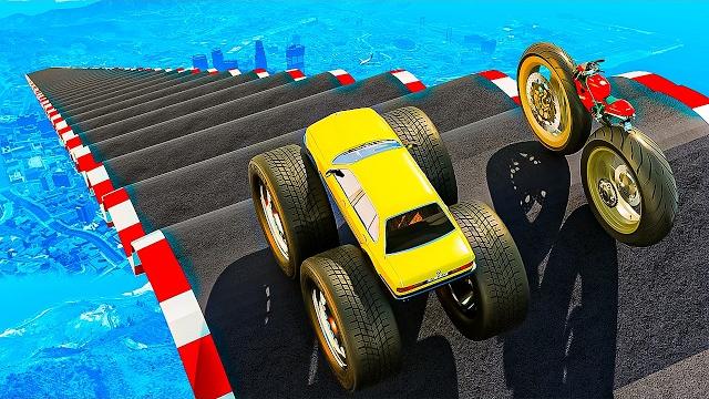 Testing big car wheels vs big bike wheels in gta 5 Testing big car wheels vs big bike wheels in gta 5