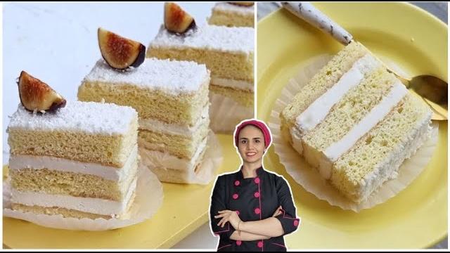 شیرینی تر برشی به سبک قنادی _کیک اسفنجی ساده بسیار نرم و لطیف مناسب برای کیک تولد و شیرینی شیرینی تر برشی به سبک قنادی _کیک اسفنجی ساده بسیار نرم و لطیف مناسب برای کیک تولد و شیرینی