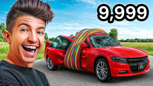 Crushing a car with only rubber bands! Crushing a car with only rubber bands!