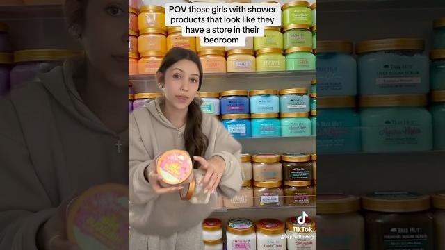 Pov those girls with shower products that look like they have a store in their bedroom Pov those girls with shower products that look like they have a store in their bedroom