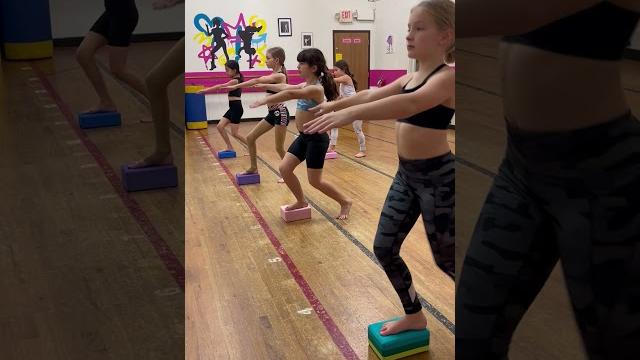 Pirouette drills with the petite team Pirouette drills with the petite team